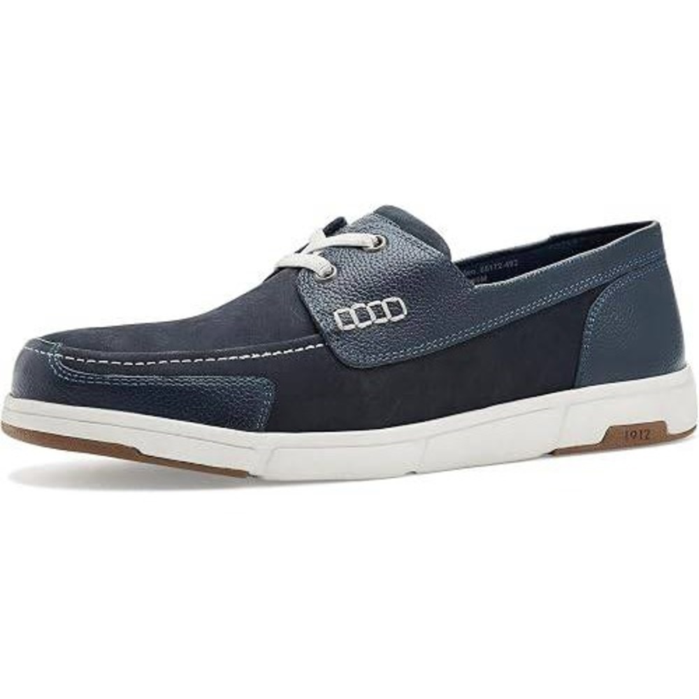 Nunn Bush Luca Moc Toe Boat Shoe Navy Multi Mens 13 Wide 84172-492